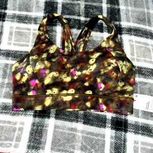 Brown, Green, and purple print lululemon Free To Be Elevated bra size 6